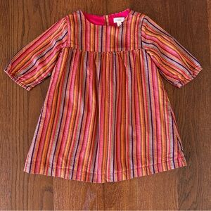 Gymboree striped dress with metallic lurex threads 3T